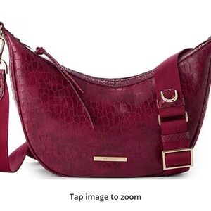 Brahmin Deep Red Textured Crossbody Bag